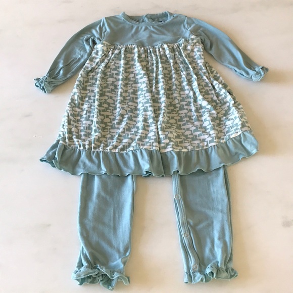 Kickee Pants Other - Kickee pants girls long sleeve dress outfit 12-18m